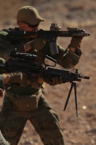 Sergeant Ryan Gunning, U.S. Marine Corps veteran, during live-fire range training