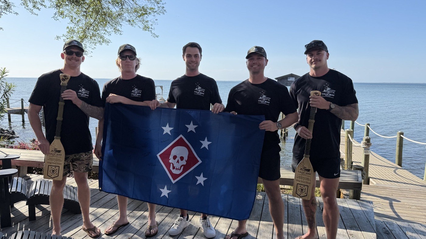 Ryan Gunning with The Calm Seas Project at the Marine Raider Reunion in Pensacola, April 2026.